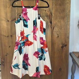 High-Neck Fit & Flare Dress